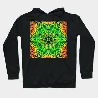 Dot Mandala Flower Blue Orange Yellow and Green Hoodie